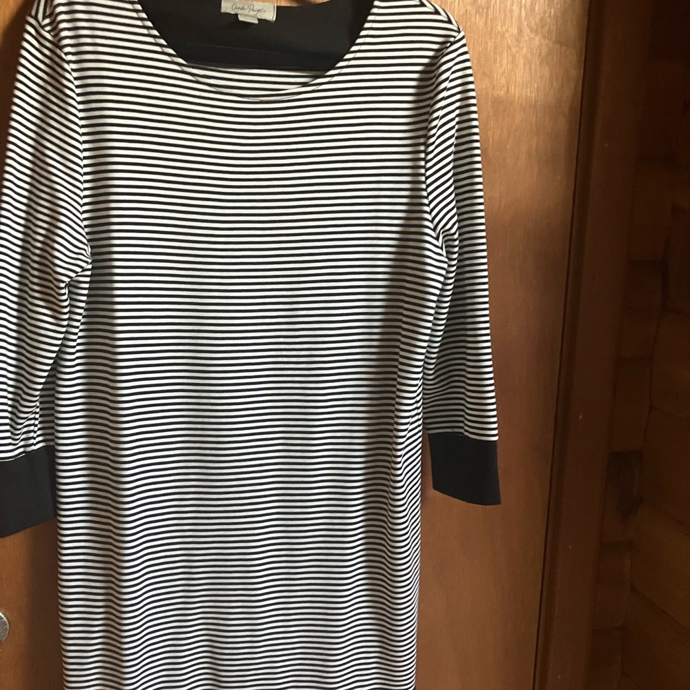 Charlie Paige Monochrome Striped Long Sleeve Dress